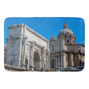 Ruinen des Römischen Forums in Rom, Italien Badematte