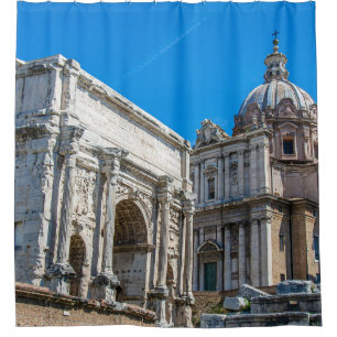 Ruinen des Römischen Forums in Rom, Italien Duschvorhang