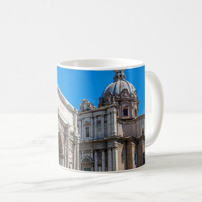 Ruinen des Römischen Forums in Rom, Italien Kaffeetasse (VorderseiteRechts)