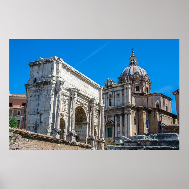 Ruinen des Römischen Forums in Rom, Italien Poster (Vorne)