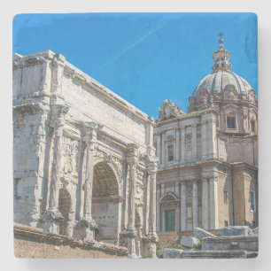 Ruinen des Römischen Forums in Rom, Italien Steinuntersetzer