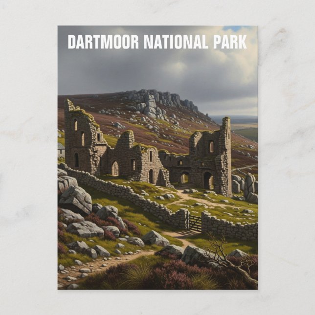 Ruinen im Dartmoor Nationalpark Reisen Postkarte (Vorderseite)