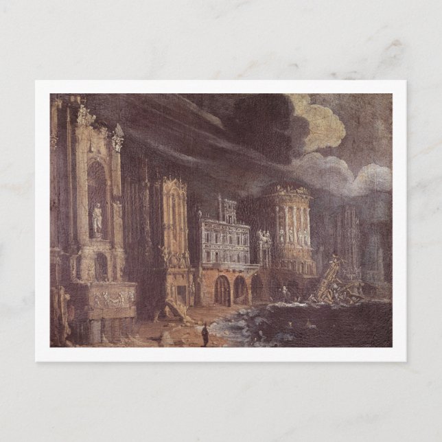 Ruinen mit der Legende des hl. Augustinus (Öl auf  Postkarte (Vorderseite)