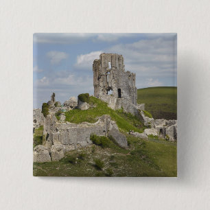 Ruinen von Corfe Castle, bei Wareham, Dorset, Button
