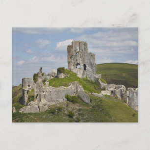 Ruinen von Corfe Castle, bei Wareham, Dorset, Postkarte