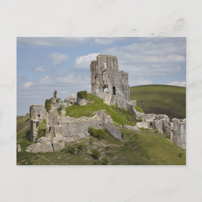 Ruinen von Corfe Castle, in der Nähe von Wareham,  Postkarte (Vorderseite)