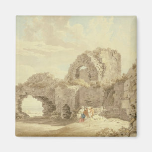 Ruinen von Pevensey Schloss (w/c auf Papier) Magnet