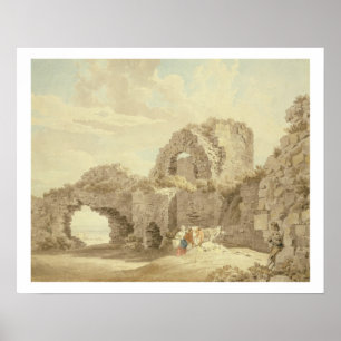 Ruinen von Pevensey Schloss (w/c auf Papier) Poster