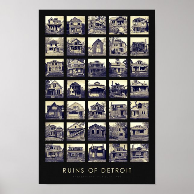 Ruines de Detroit Poster - Abandoned Homes (Devant)