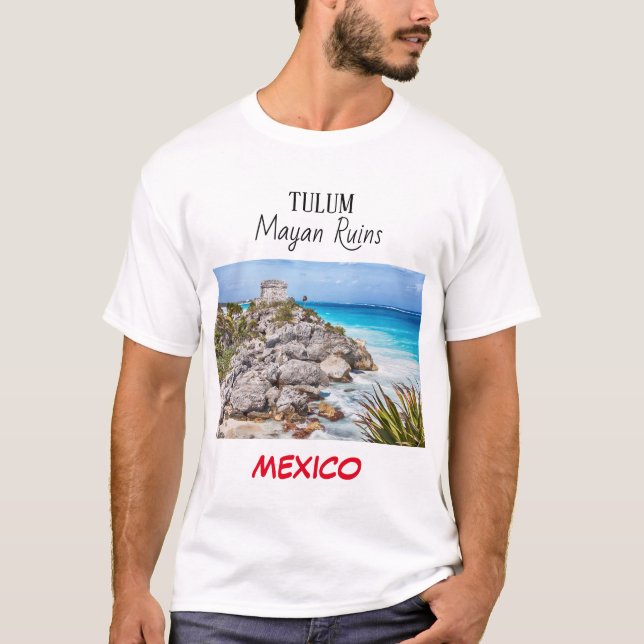 Ruines mayas de Tulum au Mexique T-shirt blanc (Devant)