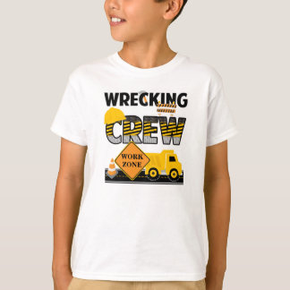 Ruinieren des Crew-Shirts, Bau-Arbeitsbereich T-Shirt