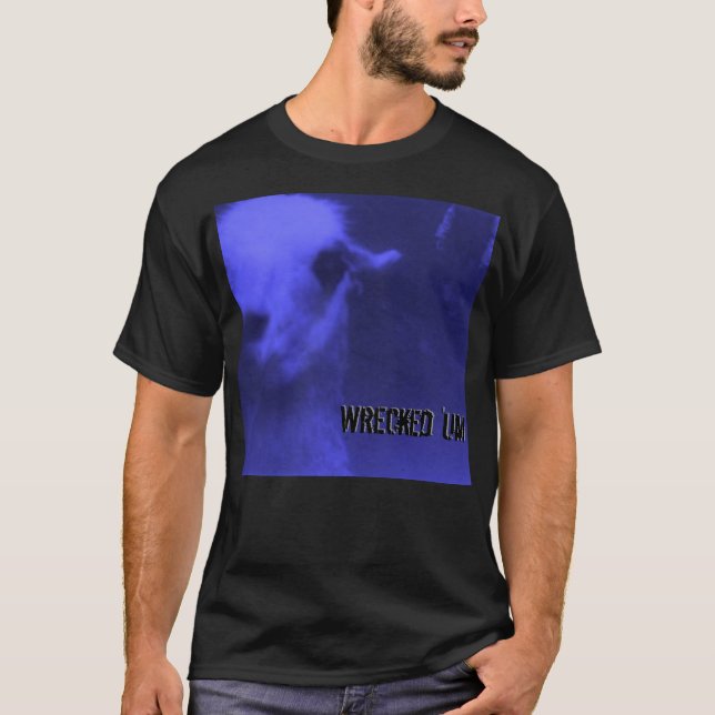 Ruiniertes 'Um blaues Lama-Weltausflug-Shirt 1995 T-Shirt (Vorderseite)