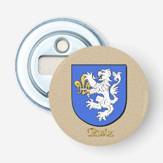 Ruiz Heraldic Arms on Parchstyle Back Flaschenöffner
