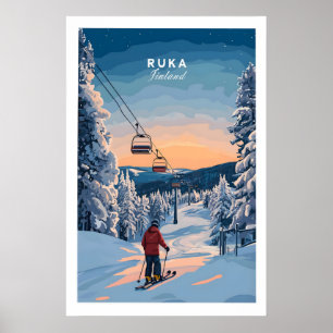 Ruka Finnland Ski Poster 1
