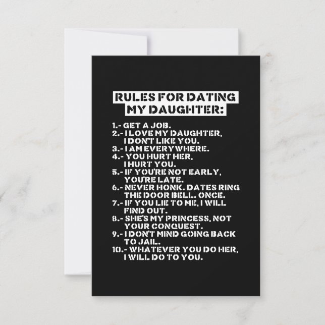 Rules for dating my daughter dankeskarte (Vorderseite)