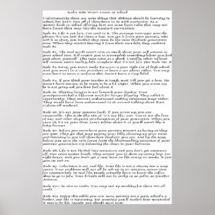 Rules Kids Won't Learn Poster