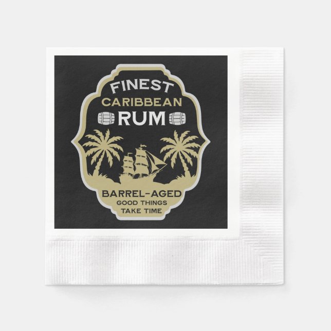 Rum Drinker Geschenk Serviette (Vorderseite)