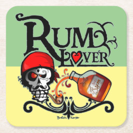 Rum Liebhaber Rechteckiger Pappuntersetzer