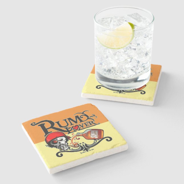 Rum Liebhaber Steinuntersetzer (Seitenansicht)
