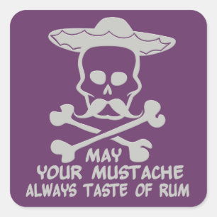 Rum Mustache autocollants de couleur personnalisés