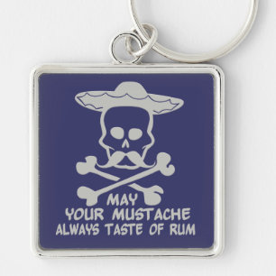 Rum Mustache, benutzerdefinierte Farbschlüsselkett Schlüsselanhänger