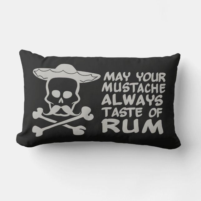 Rum Mustache, benutzerdefinierter Farbwerfer Lendenkissen (Vorderseite)