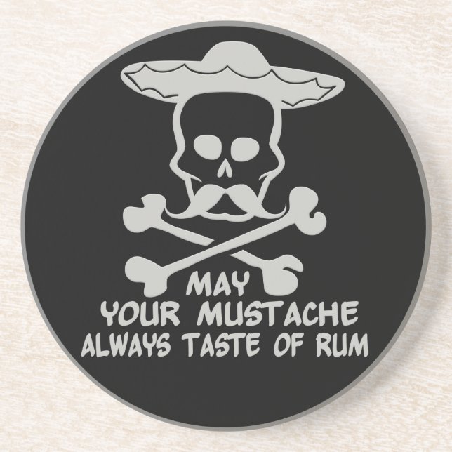 Rum Mustache benutzerdefinierter Untersetzer (Vorne)