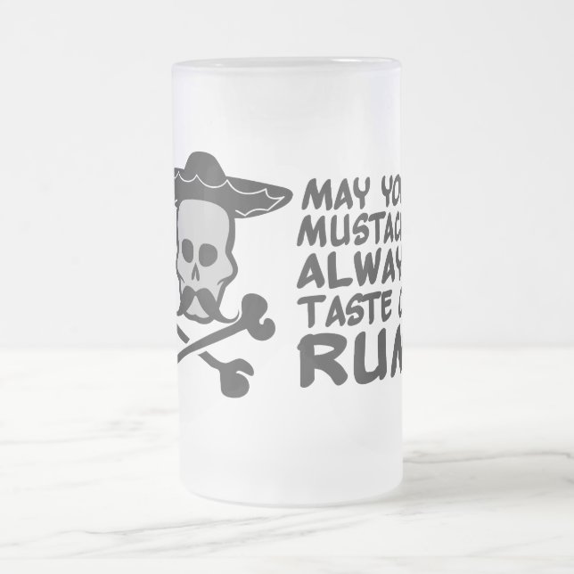 Rum Mustache Tasse - wählen Sie Stil, Farbe (Mittel)