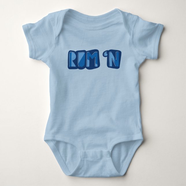 Rum 'n, English, Yorkshire Slang Bodysuit Baby Strampler (Vorderseite)