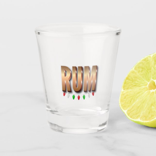 "Rum"-Schussglas. Feierlich und einfach. Schnapsglas (Vorderseite)