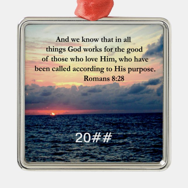 RUMÄNE 8:28 GLAUBEN ORNAMENT AUS METALL (Vorne)