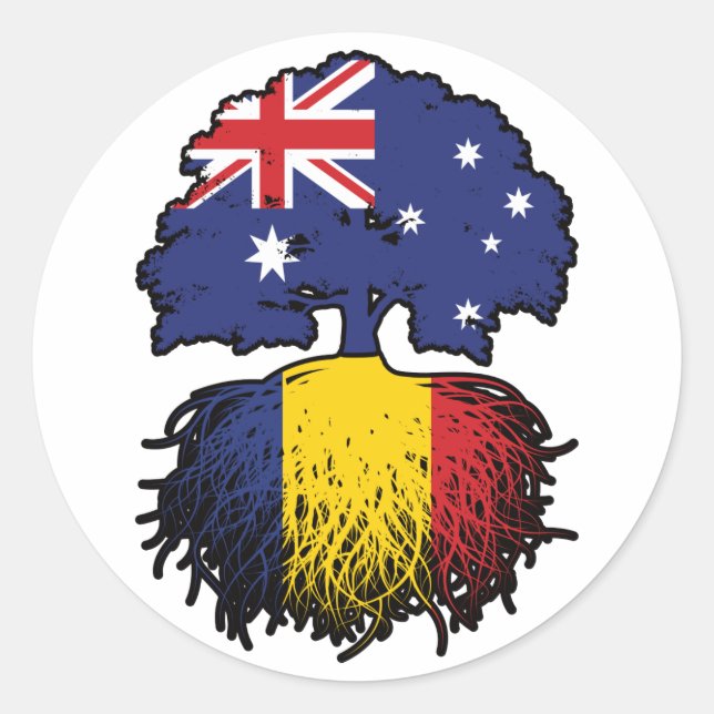 Rumänien Australisch Australien Tree Roots Runder Aufkleber (Vorderseite)