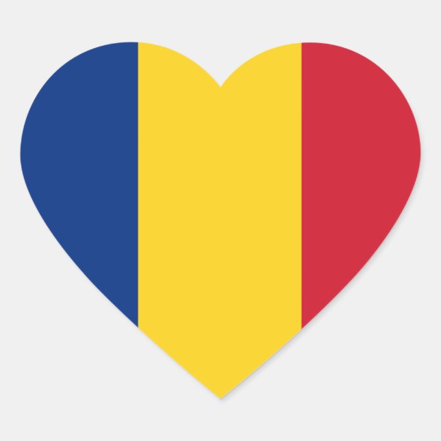 Rumänien Flag-Heftsticker Herz-Aufkleber (Vorderseite)