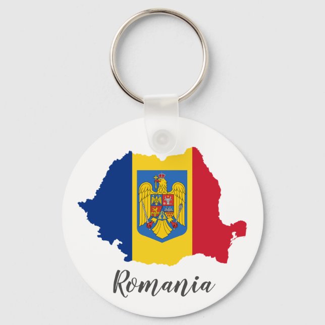 Rumänien - Flag-Karte Schlüsselanhänger (Vorderseite)