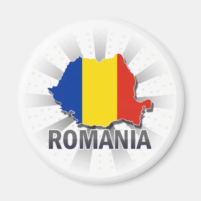 Rumänien Flag Map 2.0 Magnet (Vorne)