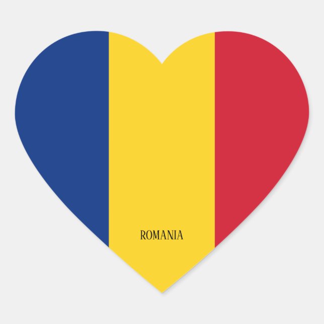 Rumänien Flag Patriotic Herz-Aufkleber (Vorderseite)