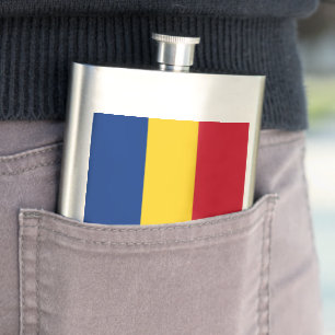Rumänien-Flagge Flachmann