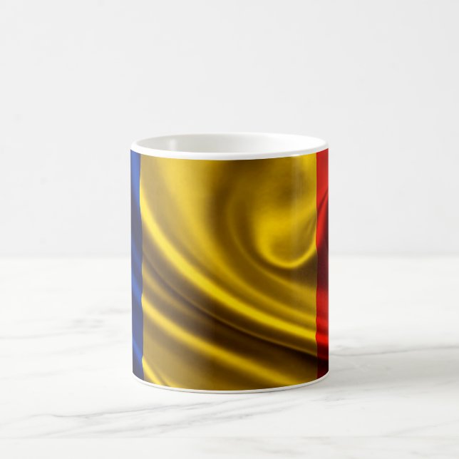 Rumänien Flagge Stoff Kaffeetasse (Mittel)