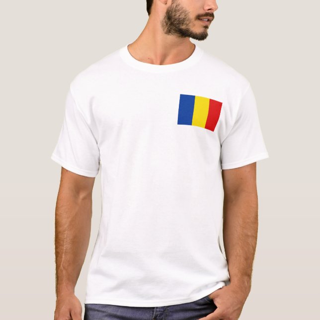 Rumänien-Flagge und Karten-T - Shirt (Vorderseite)