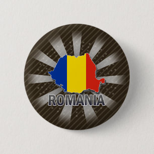 Rumänien-Flaggen-Karte 2,0 Button