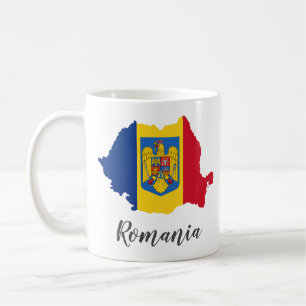 Rumänien-Flaggen-Karte Kaffeetasse