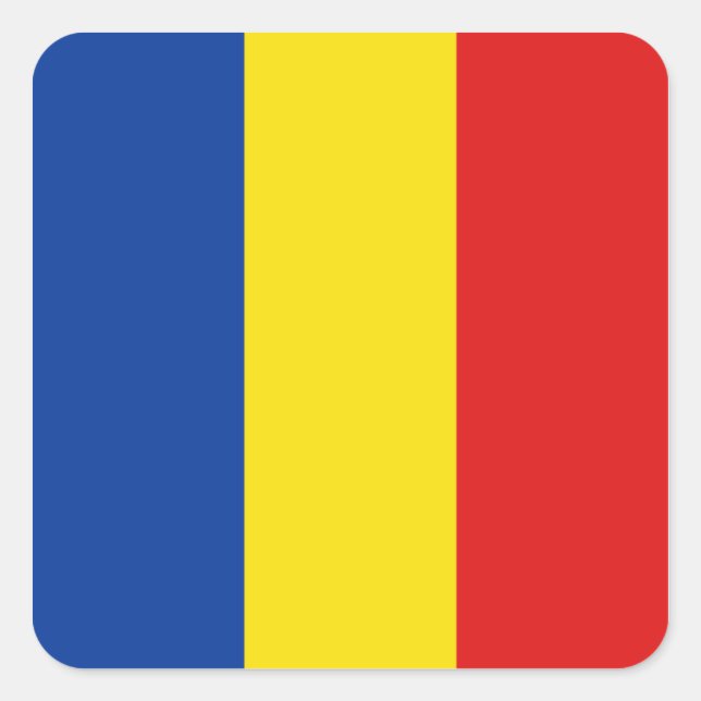 Rumänien Flaggenaufkleber Quadratischer Aufkleber (Vorderseite)