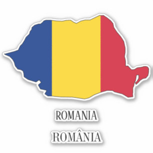 Rumänien Flaggenkarte Aufkleber