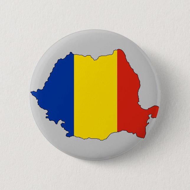 Rumänien-Flaggenkarte Button (Vorderseite)
