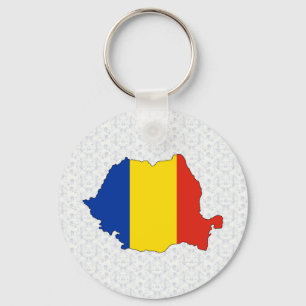 Rumänien Flaggenkarte Schlüsselanhänger