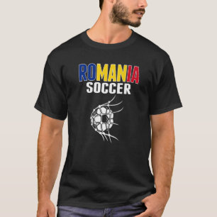Rumänien Fußball-Ball im Netz Rumänischer Fußball- T-Shirt