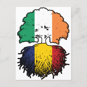 Rumänien Irisch Irland Tree Roots Flag Postkarte