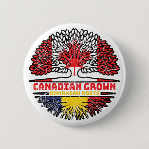 Rumänien Kanadisches Tree-Roots-Flag für Rumänien Button