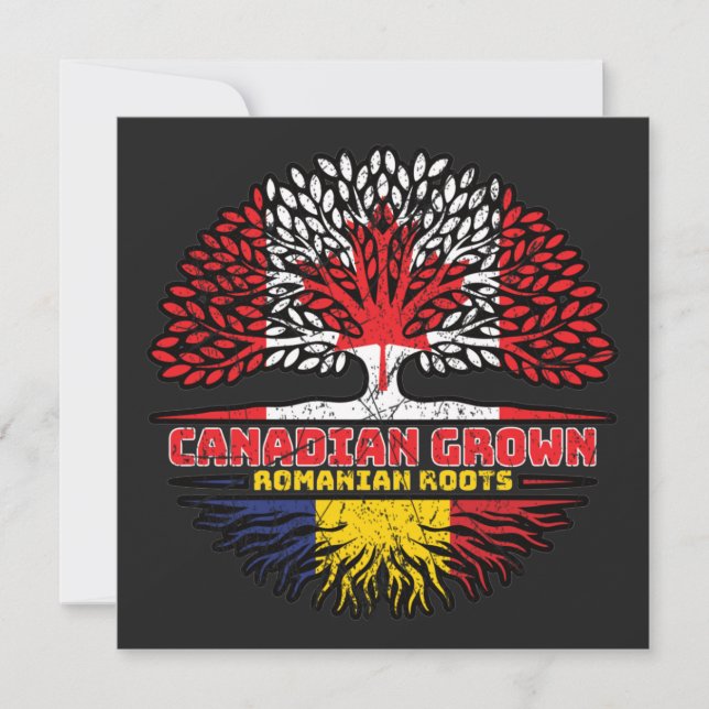 Rumänien Kanadisches Tree-Roots-Flag für Rumänien Karte (Vorderseite)
