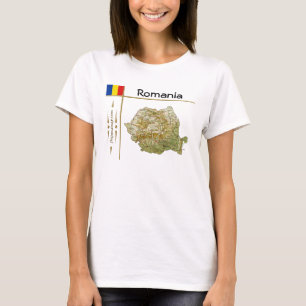 Rumänien Karte + Flagge + T - Shirt
